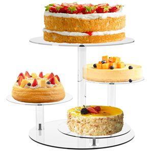 Fabrika Toptan Satışı 4 Katlı Şeffaf Akrilik Tatlı Sunum Standı, Kek Süsleme Malzemeleri, Çevre Dostu, Babalar Günü, Paskalya - Product Image 1