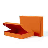 Fábrica directamente al por mayor de buena calidad personalizado color naranja impreso papel envío caja de embalaje con laminación mate