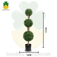 Arbre Topiaire Artificiel Triple Boule en Plastique de 1,20 m - Écologique et Durable pour Décoration Intérieure/Extérieure de Mariage