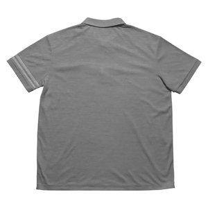 เสื้อโปโลผู้ชายทรงสลิมฟิตคอเฮนรี่แฟชั่นติดกระดุมสีพื้นเสื้อกีฬาลำลองขนาดใหญ่มีลายทางบนข้อมือเสื้อ - Product Image 5