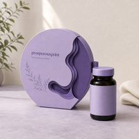 Boîte d'emballage personnalisée pour produits de soin de la peau, forme ronde, fermeture rotative, boîte rigide violette avec ruban de tirage