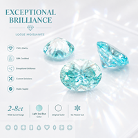 Moissanita Ovalada con Corte de Hielo, 2-8CT, Azul Agua Natural, Resistente al Calor, Sin Decoloración, Creada en Laboratorio, Venta al por Mayor para Joyería Fina