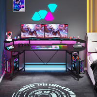 Nouveau design, bureau d'ordinateur très vendu, poste de travail PC, table de jeu avec bandes LED