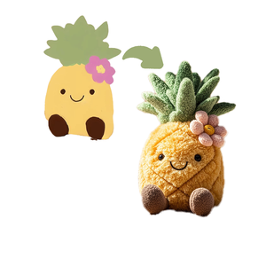Jouets en peluche personnalisés, adorable poupée en peluche ananas, jouet en coton PP doux, jouet en peluche <span class=keywords><strong>fruit</strong></span>, peluche <span class=keywords><strong>kawaii</strong></span>, cadeau d'anniversaire pour enfants, décoration de la maison - Product Image 1