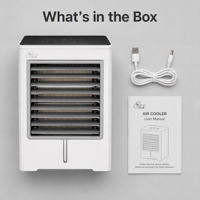 Ventilateur de climatisation portable mini pour bureau, ventilateur de refroidissement à eau USB avec commande tactile intelligente pour le bureau et la maison
