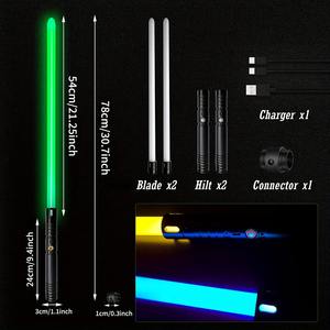 Pixel sabre laser RGB 15 couleurs Laser Combat <span class=keywords><strong>épée</strong></span> <span class=keywords><strong>Jedi</strong></span> lisse balançoire métal Force lueur Blaster Cosplay lumineux enfants jouets - Product Image 3