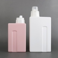 Bouteille de lessive pour sous-vêtements en HDPE blanc de 600 ml et 1 L, carrée, plate, grande capacité, écologique, pour usage domestique, impression sérigraphique