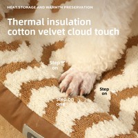 Coussin universel pour chien et chat, toutes saisons, hiver, épais, chaud, amovible, usage intérieur, forme ovale rayée, petit, moyen, grand