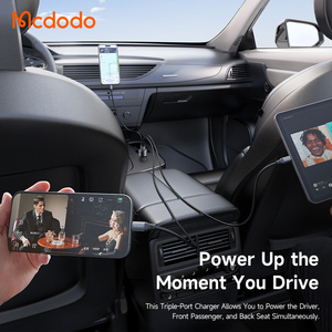 Caricabatterie da auto Mcdodo 311 90W 2C1A - Doppia ricarica rapida USB-C da 45W, supporta <span class=keywords><strong>SFC</strong></span> 2.0, in metallo con protezione da sovraccalore per i viaggi - Product Image 3