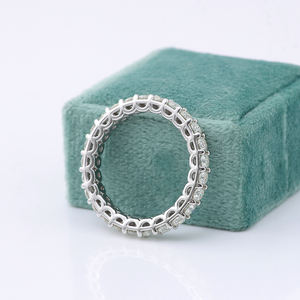 <span class=keywords><strong>Vente</strong></span> flash Bague personnalisée en or 14 carats avec diamant rond de 3 mm cultivé en laboratoire, alliance éternelle pour femme - Product Image 2