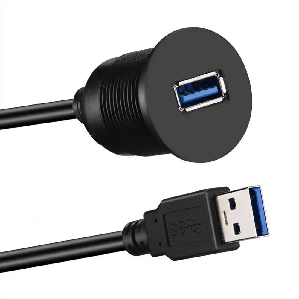 heavy-duty USB-A charging cable Usb 2.0 Male To Female Car Dashboard Flush Mount Socket Extension Cable Car Aux Usb Cable