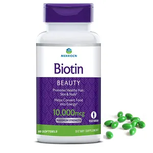 Оптовая продажа 5000 mcg волосы Biotin Softgel вегетарианский биотин мягкие капсулы для волос кожи ногтей мягкие капсулы добавки