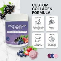 Poudre de peptides de collagène multi-sources en gros, saveur baies, étiquette personnalisée, types I-V, fournisseur
