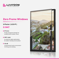 Ventanas de Vidrio Completo sin Marco Luvindow, Ventana Oscilobatiente con Aislamiento Térmico para Villa