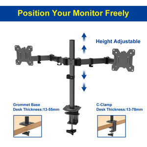 ขายร้อนคอมพิวเตอร์ประหยัด Dual <span class=keywords><strong>Monitor</strong></span> <span class=keywords><strong>Mount</strong></span> 13-32 นิ้วจอ LCD โต๊ะจอภาพ Mounts - Product Image 6