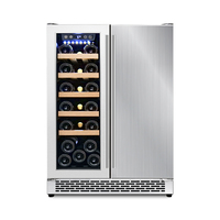 Réfrigérateur à vin et boissons électrique 120L pour usage domestique et extérieur, double zone, avec dégivrage automatique, capacité de 40 bouteilles, cave à vin intégrée
