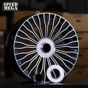 Jante en alliage multi-rayons SPEED MEGA, noir brillant avec face usinée, monobloc moulé pour l'amélioration des voitures particulières - Product Image 3