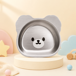 Assiette pour enfants en acier inoxydable 304, forme d'animal de dessin animé mignon, vaisselle pour enfants - Product Image 2
