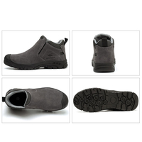 Chaussures de sécurité en cuir pour hommes, gris foncé, 6KV, isolation électrique, Composite, bottes de travail industrielles pour hommes