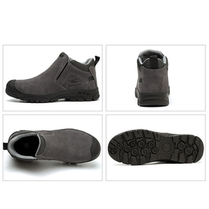 Chaussures de sécurité en cuir pour hommes, gris foncé, 6KV, isolation électrique, Composite, bottes de travail industrielles pour hommes - Product Image 2