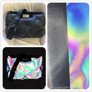 Lighttsgo الملونة العاكسة قماش البوليستر قوس قزح الشريط الأسود أسفل الملابس الملحقات على ظهره - Product Image 4