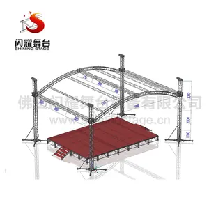 中国工場アルミスピゴットアーチトラスディスプレイ/湾曲屋根スピゴットトラスシステム