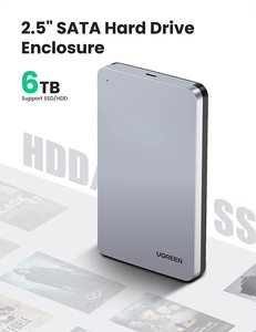 Boîtier de <span class=keywords><strong>disque</strong></span> <span class=keywords><strong>dur</strong></span> USB C pour SSD/HDD SATA 2,5 pouces, adaptateur USB C vers SATA en aluminium, USB 3.1 Gen 2, prise en charge UASP SATA III - Product Image 3