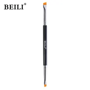 Beili Factory Wholesale Price Super Fine Sickle Eyeliner Eyebrow Brush Angled Black Slim Brush Eyeliner