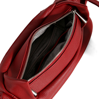Sac à bandoulière en cuir léger et souple avec double fermeture éclair, sac hobo minimaliste pour les trajets quotidiens