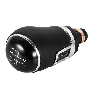 Car Gear <b>Shift</b> <b>Knob</b> Leather Black 5 Speed 6 Speed For Volkswagen Audi Skoda Manual Transmission Cars Ergonomic Design - Product Image 3