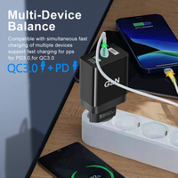 65W Gan Mur Chargeur Charge Rapide 3.0 USB Chargeur Type C PD Téléphone Chargeurs Adaptateur pour iPhone samsung huawei
