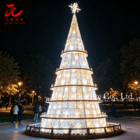 Arbre de Noël géant à LED avec structure métallique, décoration extérieure pour les fêtes et les cérémonies, idéal pour les centres commerciaux, design durable et imperméable