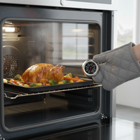 Pengatur Suhu Dapur untuk Penggunaan Rumah Tangga, Panggangan BBQ Stainless Steel Tahan Air, Rentang Suhu 50~400/100~800 untuk Daging