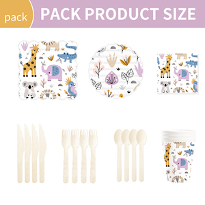 Juego de Vajilla Desechable con Diseño de Animales de Dibujos Animados para Niños DAMAI, Platos de Papel, Kit de Vajilla para Fiestas de Cumpleaños Infantiles - Product Image 4