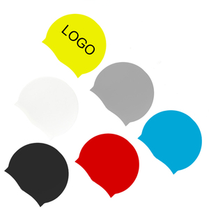 Venta directa de fábrica, logotipo personalizado, impresión en color, sombrero de natación, sombrero de natación de silicona personalizado para niños adultos - Product Image 1