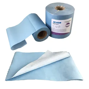 Rolo enorme de lenços de papel industrial descartáveis sem fiapos azul para limpeza industrial pesada fornecedor GI
