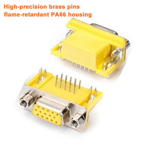 ขั้วต่อ PCB แบบมุมฉาก D-Sub DB15 ตัวเมีย ความหนาแน่นสูง 15 พิน พร้อมสกรูล็อค สำหรับชุดสายไฟอุตสาหกรรม - Product Image 3