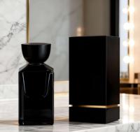 Flacon de parfum carré de luxe recyclable à col serti, en verre transparent, vide, 30 ml, avec emballage pour sérum de soin de la peau
