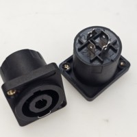 Conector XLR de 4 Pines para Montaje en Panel, Conector Hembra Powercon de 4 Polos, Adaptador de Cable de Audio y Video XLR con Tuerca