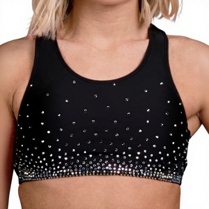 Women <b>Rhinestone</b> Sports Bra Scoop Neck Racerback Medium Support Fitness <b>Top</b> Sports Bra Solid Colors Breathable Print <b>Rhinestones</b> - Product Image 1