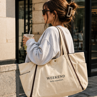 Sac fourre-tout en toile réutilisable grande capacité, robuste, multi-poches, avec logo imprimé, idéal pour le yoga et le fitness – Vente en gros