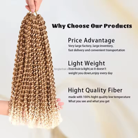 Extensions Synthétiques de Cheveux Ondulés au Crochet de 18 Pouces pour Tresses Passion Twist Douces et Confortables