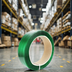 Correas de Acero Manuales con Relieve de Alta Presión, Color Verde, para Embalaje de Cartón - Product Image 1