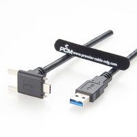Câble USB3.1 Type-C à angle droit avec verrouillage par vis vers USB-A 10 Gbit/s pour bras robotique, automatisation, caméra industrielle TAIYO E1369 haute flexibilité