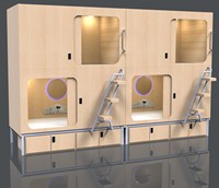 Lit capsule moderne en MDF Lits doubles pour hôtel, école, dortoir et appartement