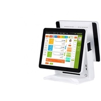 Caisse enregistreuse POS tout-en-un 15,6 pouces à écran simple et double pour les magasins de thé au lait, les restaurants, les supermarchés, avec commande tactile