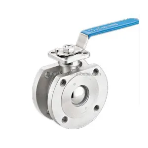 1 PC Wafer Type Flange Ball Valve Carbon Steel Wcb 1-PC Ball Valve with Direct Mounting Pad Flange End Wafer Type