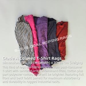 Paño de Limpieza de Algodón Reciclado, Trapos de Camisetas de Colores Reciclados para Limpieza - Product Image 2