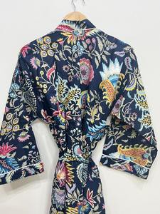 Kimono Largo de Algodón, Talla Única, Holgado y Cómodo para Cualquier Talla, Aproximadamente 50 Pulgadas, Proveedor de la India - Product Image 4
