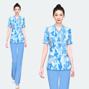 लंबी आस्तीन के काम जैकेट कपड़े हाउसकीपिंग शीर्ष शर्ट महिला सौंदर्य स्पा सैलून वर्दी में पेशेवर पश्चिमी सूट कस्टम स्क्रब - Product Image 2